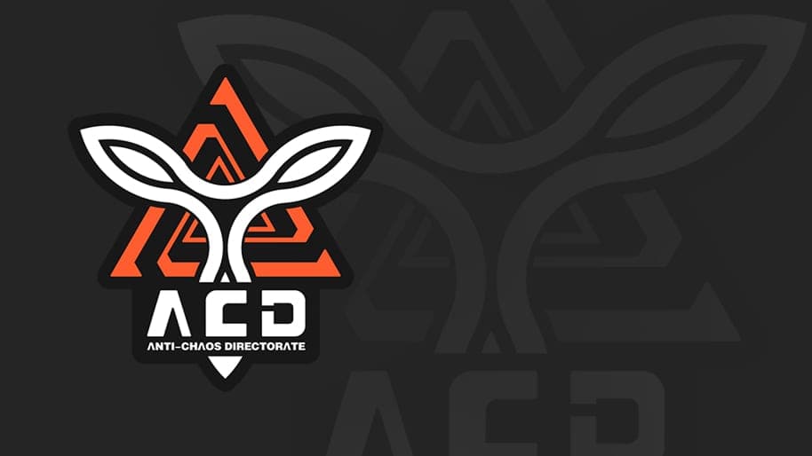 ACD logo: a white emblem in an orange triangle with the words Anti-Chaos Directorate
